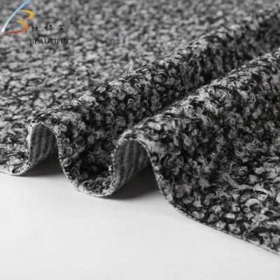 Hot item 100% Polyester yarn Dyed Nonelastic woolen Fabric Super Soft for Winter