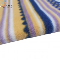 100% polyester DTY micro polar fleece papaya thread design printed fabric for garment