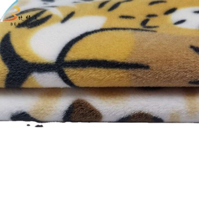 new product printing double brushed super soft spandex velvet fabric for kids wear