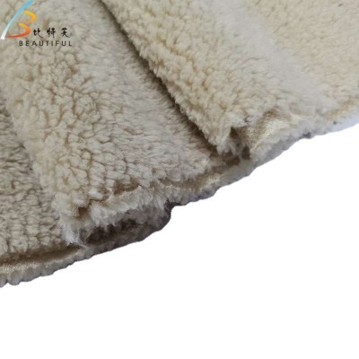 single side knitted brushed shu velveteen fabric 100% polyester for blanket