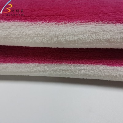 wholesale 100% polyester double side coral fleece print fabric for winter coat